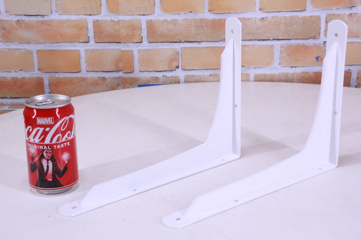 未使用! L型ステイ 2本セット 210×290 鉄 32幅 金具 棚受け ホワイト 安全荷重1本/100kg DIY商材 L字ステイ■(W0129)拍卖