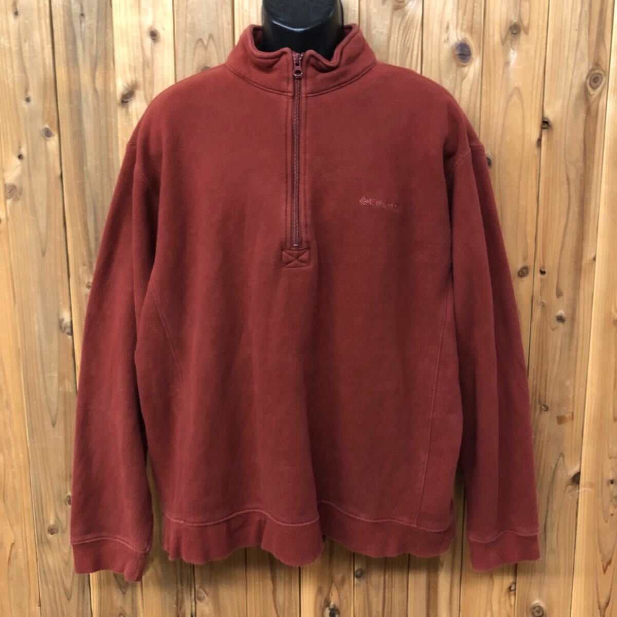 Columbia /コロンビア メンズXL 長袖 ハーフジップ プルオーバー トップス トレーナー 裏起毛 ロゴ刺繍 アウトドア USA古着拍卖