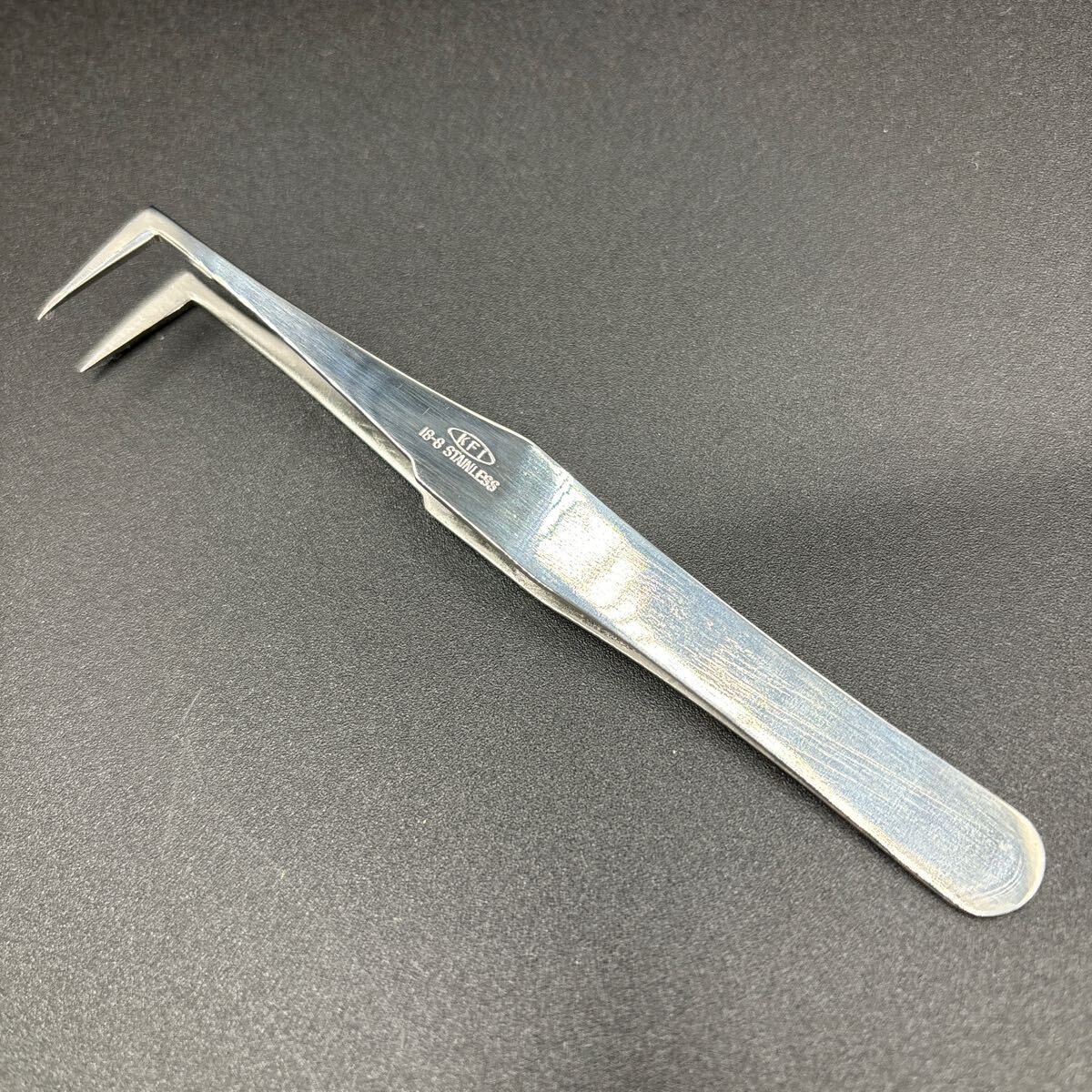 KFI プロ用ピンセット K-6 T 先細カーブピンセット ステンレス製 未使用品 ピンセット拍卖