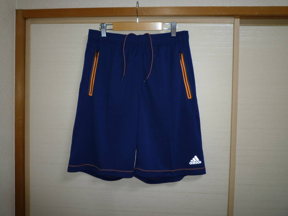 アディダス climachill ハーフパンツ紺×橙 Lサイズ拍卖