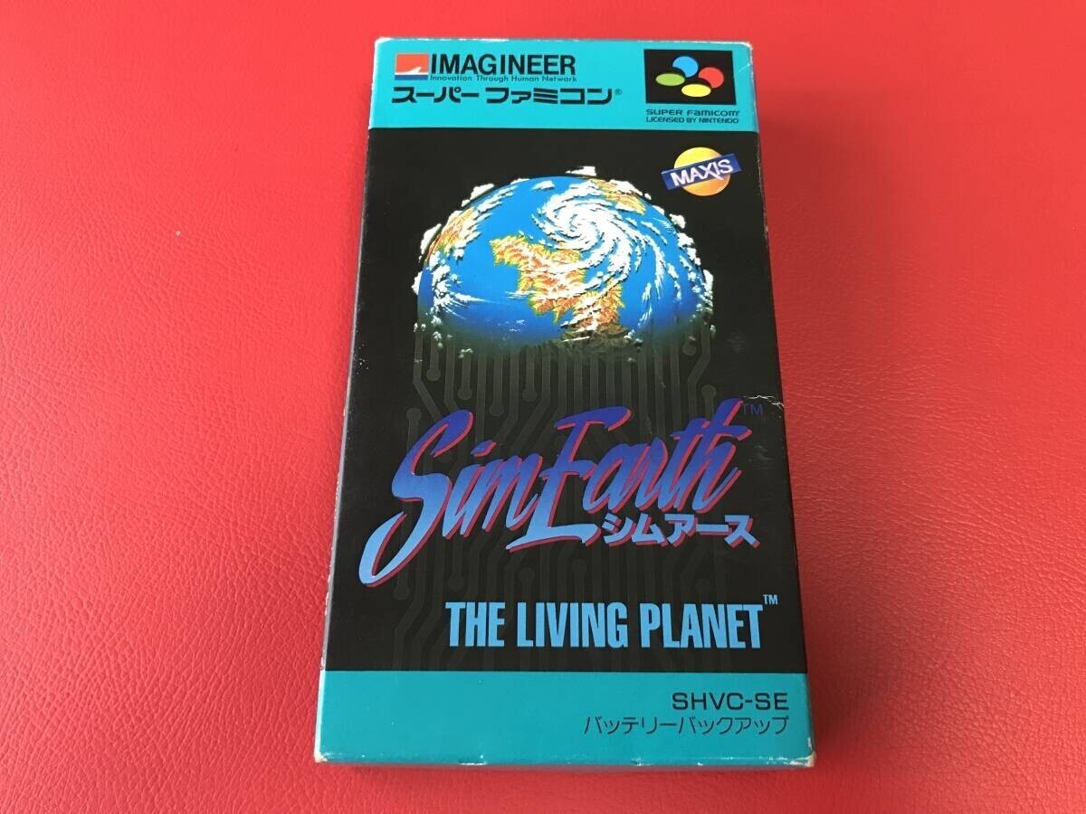 ◆シムアース/箱・取説付/スーパーファミコンソフト/SHVC-SE #S23YY1拍卖