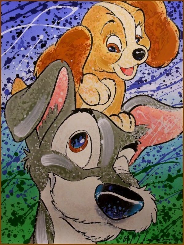 ☆ディズニー公認 ウィラードソン直筆サイン シルク 「レディーとトランプ」II拍卖