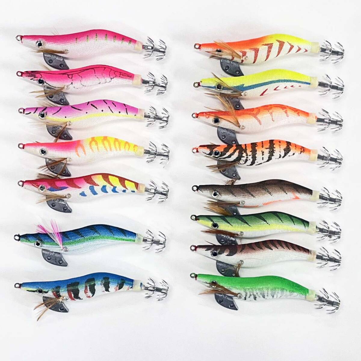 夜光 エギ 2.5号 15本 色柄重複なし ケンサキイカ コウイカ アオリイカ等イカ釣 仕掛 EG25h15GD-2拍卖