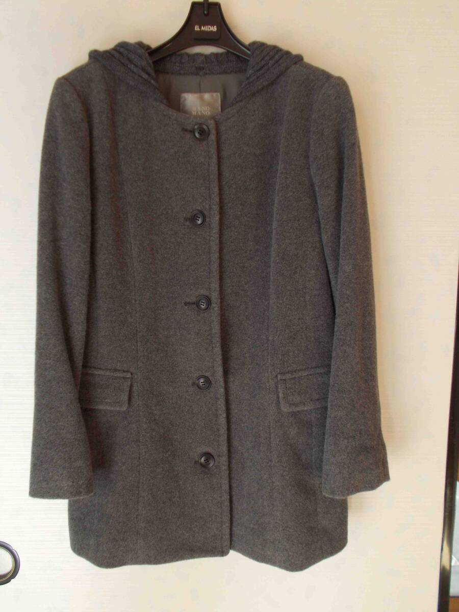 MANO MANO マーノ 半コート レディース グレー フード付き 拍卖