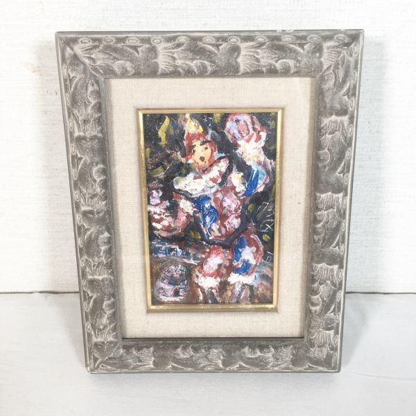 【真作】久木田恭輔 クキタキョウスケ 道化 油絵 油彩拍卖