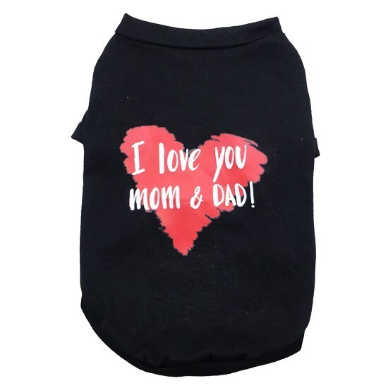 犬 猫 ペット服 夏服 Tシャツ I LOVE ワンポイント ブラック L イタリアングレーハウンド キャバリア シーズー シェットランドシープドッグ拍卖