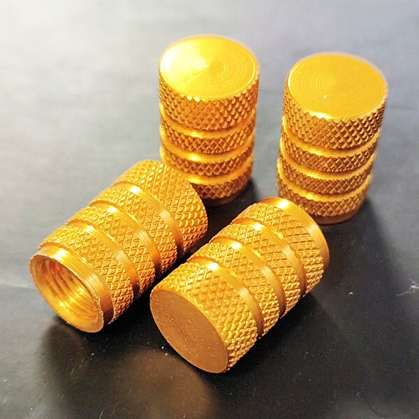 ハイエース グランエース ヴェルファイア アルファード エスクァイア エアバルブ/エアーバルブ/キャップ ホイール タイヤ 金 4個Set拍卖