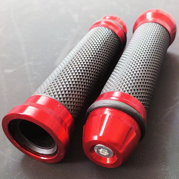 CB125R CB250R CB400F CB400SF NC31 NC39 NC42 CB750F CB1000SF CB1100 CB1300SF 汎用 グリップ アルミ ラバー ハンドル バーエンド 赤拍卖