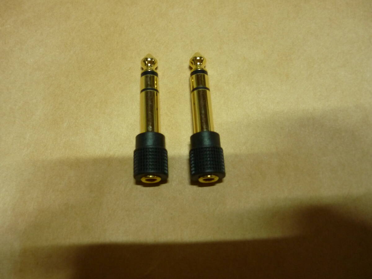 3.5mm ステレオミニプラグ(メス) - 6.3mm ステレオ標準プラグ(オス) 変換プラグ 2個セット①拍卖