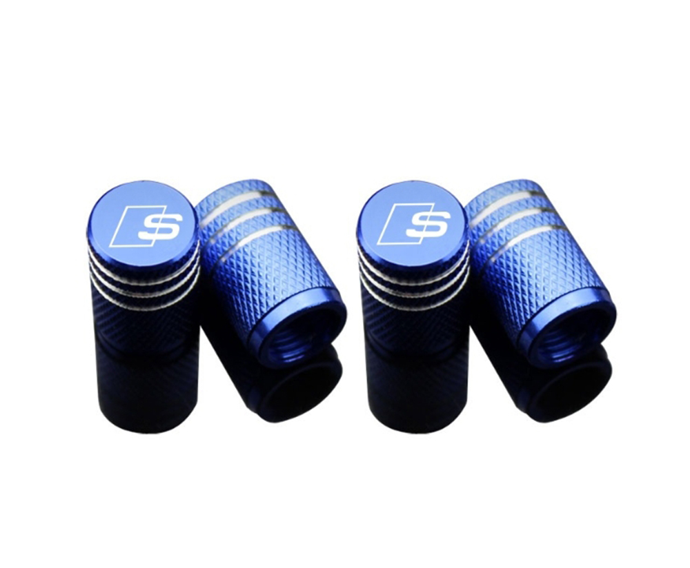 アウディAudi S Line タイヤ エアーバルブキャップ 青 4個 A3 S3 A4 S4 RS4 A5 S5 A6 S6 A7 S7 A8 S8 TT Q5 Q7拍卖