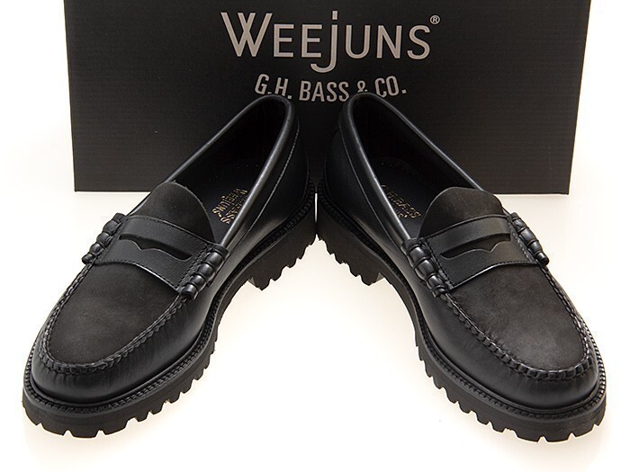 新品/G.H.BASS/ジーエイチバス/WEEJUN 90 LARSON SOFT/ラーソン ソフトレザー ペニーローファー/ラバーソール/黒/BA11581-000/28.5cm拍卖