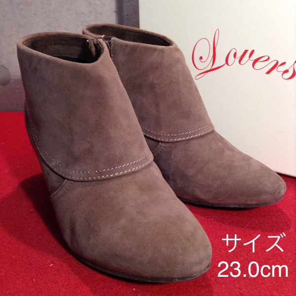 【売り切り!!送料無料!!】A-47 中古美品!Loversoul ブーティ ファー付き 取り外し可能 23.0cm 箱あり!激安!拍卖