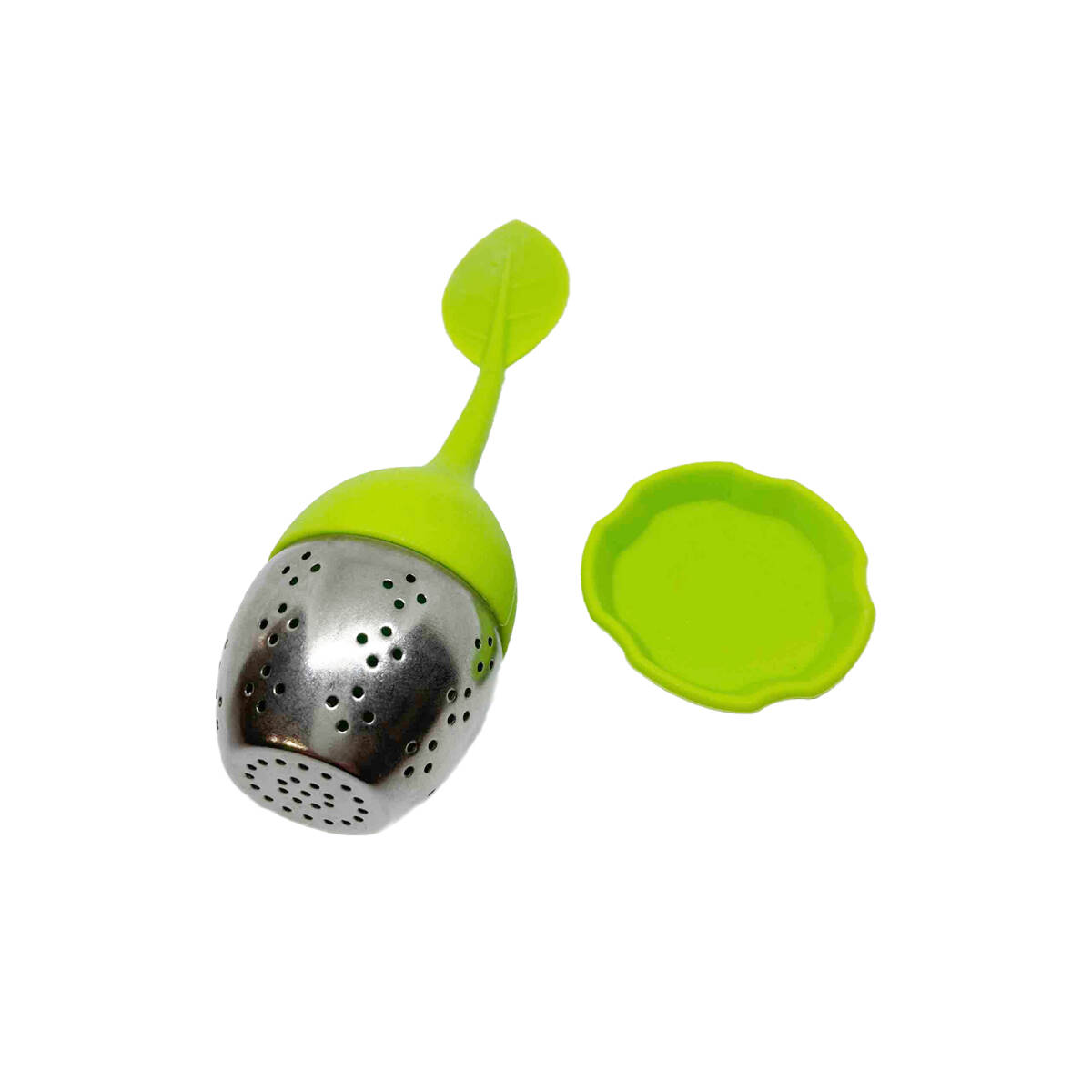 ティーフィルター 茶こし ティーバッグティーメーカー 立体ティーボール 葉っぱの形 取り外し可能 ティーなど濾過用 グリーン ;J4279;拍卖
