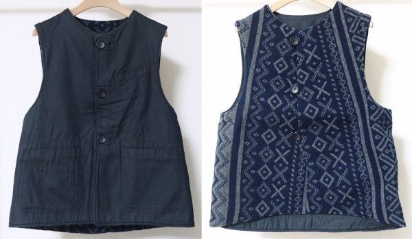 Engineered Garments エンジニアードガーメンツ Over Vest CL Coated Canvas リバーシブル オーバー ベスト M 紺拍卖