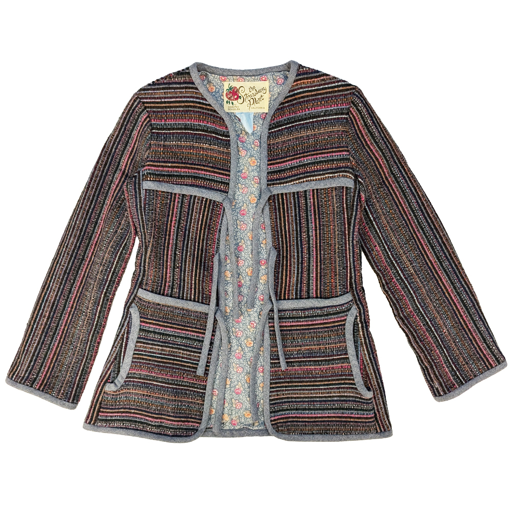 80's 80年代 古着 vintage ツイードノーカラージャケット jacket California the strawberry plant by dorothy schoelen【D】 拍卖