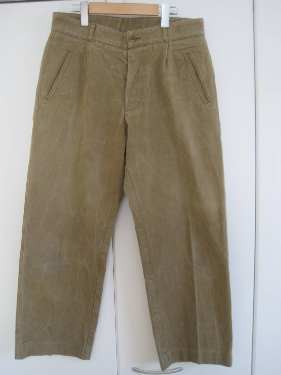 イタリア製 Cellar Door da VETTA セラードアー ヘリンボーン ワークパンツ ワイドパンツ 拍卖