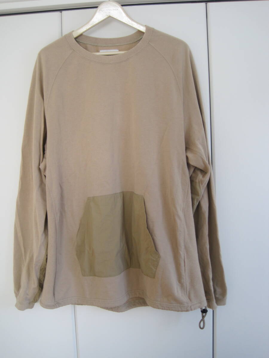 日本製 Pilgrim Surf+Supply ピルグリムサーフサプライ ナイロン切替カットソー カンガルーポケット付き M ビックシルエット拍卖