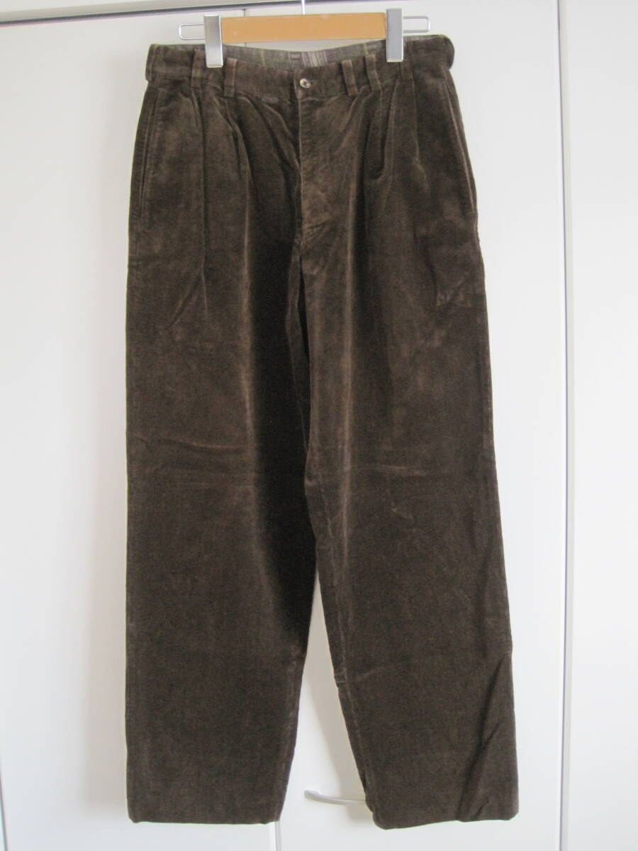 Papas パパス 細畝コーデュロイ 2タック パンツ S ウエスト70cm拍卖