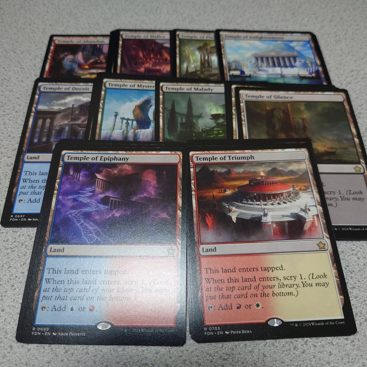 MTG FDN 神殿 まとめ 英語 各4枚 10種 40枚セット ファウンデーションズ スターターコレクション 占術ランド 即決拍卖