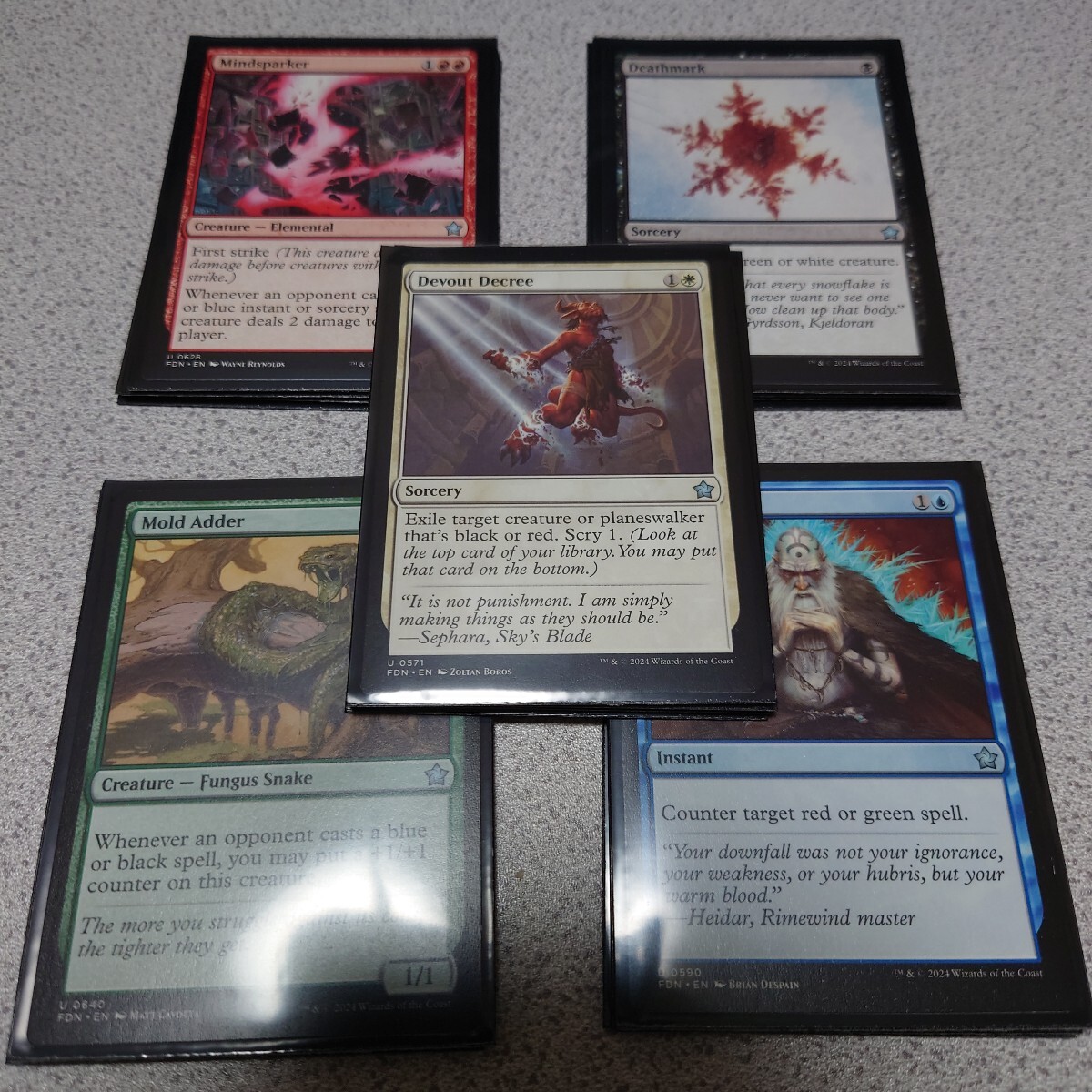 MTG FDN 色対策カード まとめ 英語 各4枚 20枚セット ファウンデーションズ スターターコレクション 死の印 他 即決拍卖