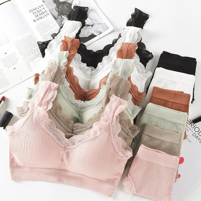 ブラショーツセット ブラジャー ショーツセット スポーツブラ レースストラップ リラックスインナー 下着 中学生 小学生 ティーンズ拍卖