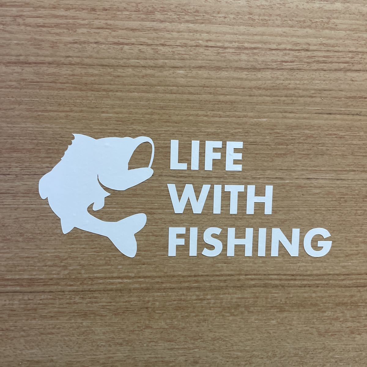 53. 【送料無料】 釣り LIFE WITH FISHING カッティングステッカー フィッシング アウトドア 【新品】拍卖