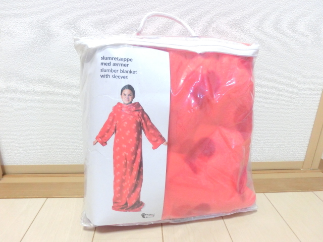 新品未使用 着るブランケット(袖付き) ピンク ハート柄拍卖