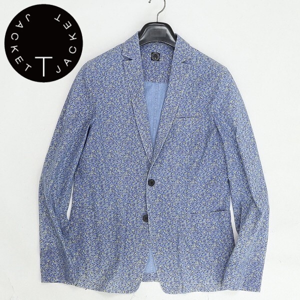 ◆T-JACKET ティージャケット 花柄 コットン 2釦 アン混 ジャケット XS拍卖