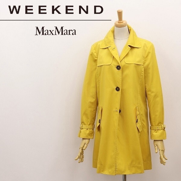 ◆Max Mara WEEKEND マックスマーラ スプリング カラー コート イエロー 38拍卖