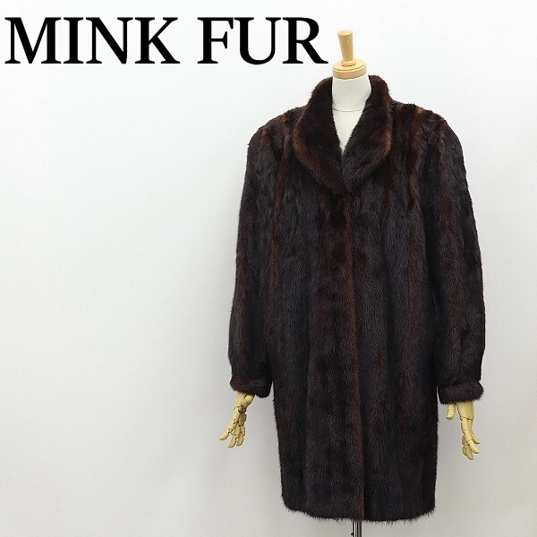 ◆MOWUS-M モウス エム 裏地総柄 ミンクファー 毛皮 コート ダークブラウン 11拍卖