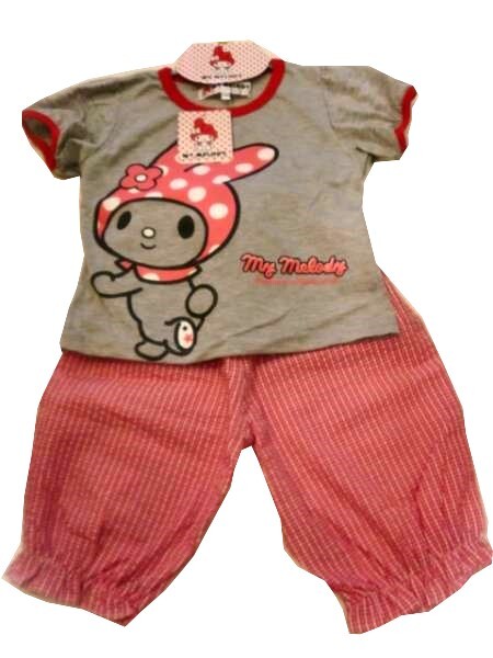子供服パジャマ サンリオマイメロ 女児半袖 マイメロパジャマ上下セット サービス品(杢グレー)120㎝ ★拍卖