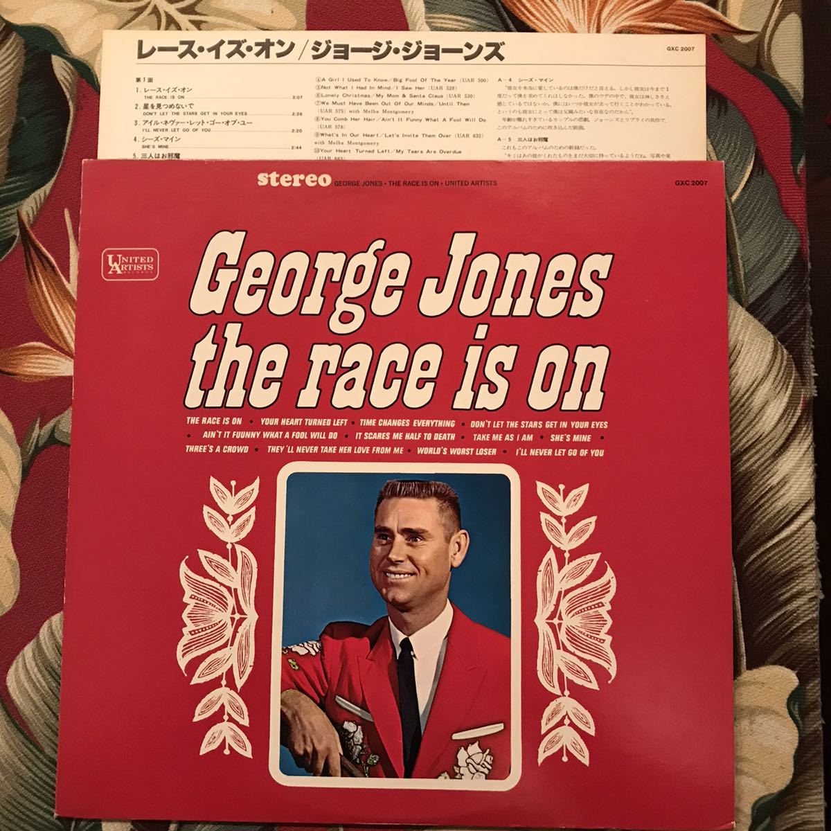 GEORGE JONES 国内 白ラベル LP THE RACE IS ON ジョージジョーンズ拍卖