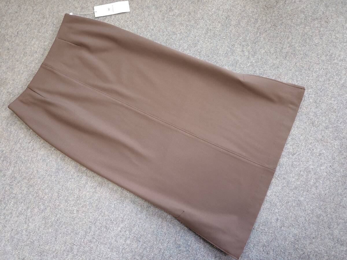 新品 AMACA アマカ 【ウォッシャブル】後ろゴム裏起毛コスミカルウォーム両脇ベントスカート 40(L) ブラウン 24200円拍卖