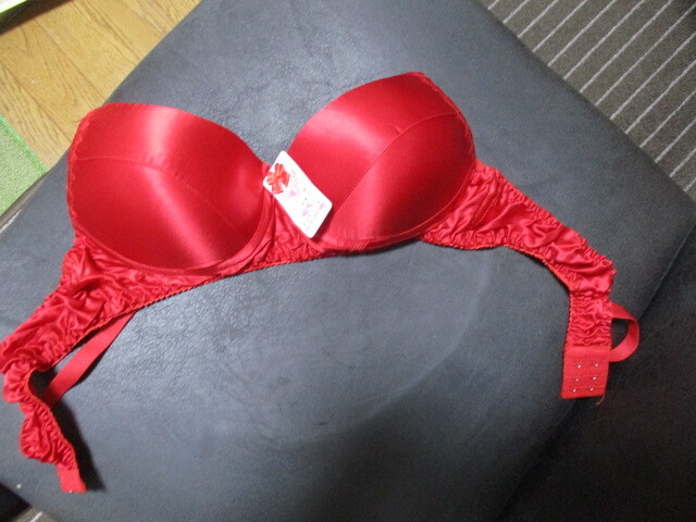 未使用 シルクブラジャー 赤 40 送料1枚290円、2枚390円拍卖