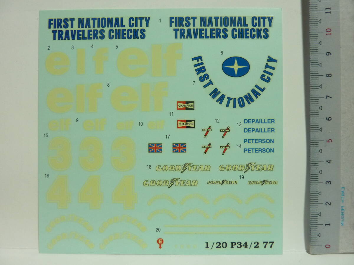 デカール■1/20タイレルP34/2 1977年■送料185円■FARST NATIONAL CITY■ティレル6輪車拍卖