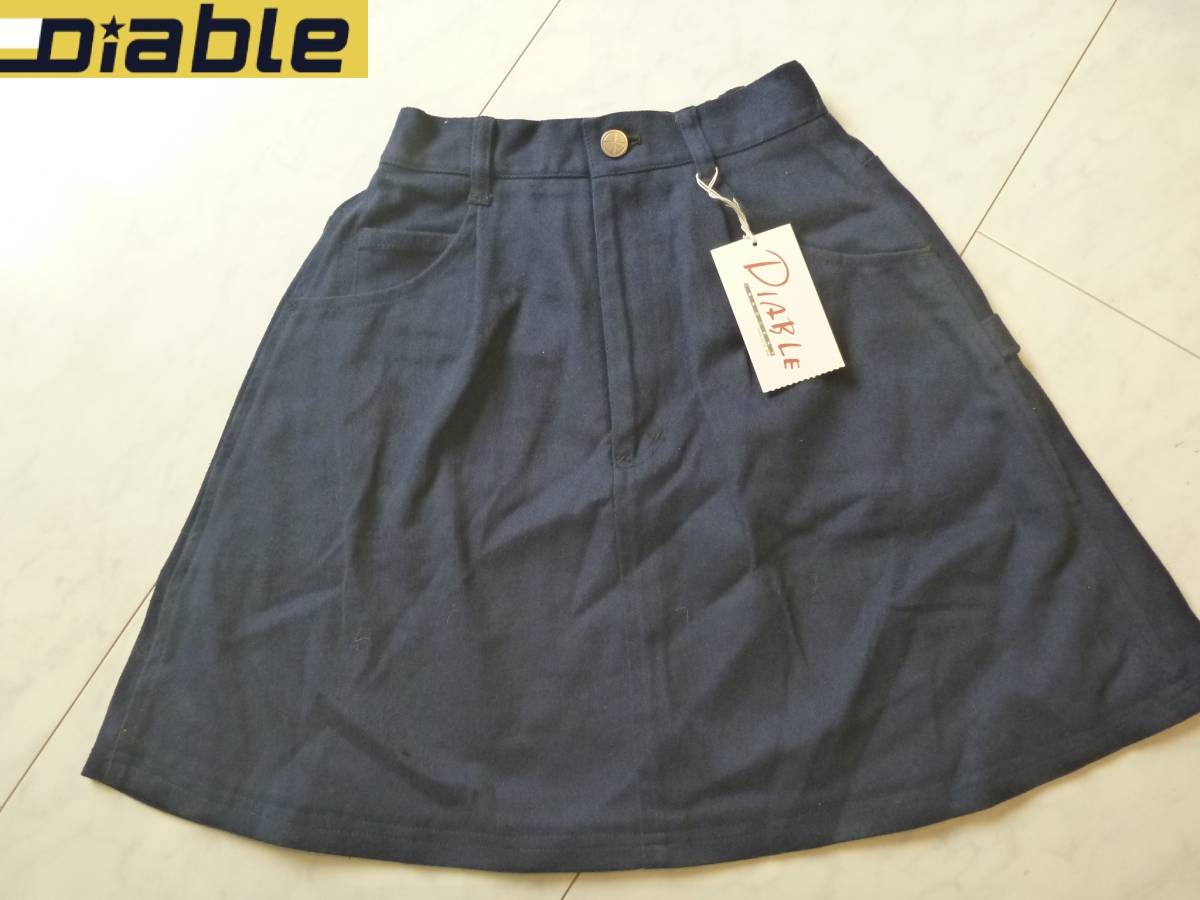 1万 新品 Diable(ディアブル)★ ベベ 紺ネイビー 厚手 スカート 140拍卖