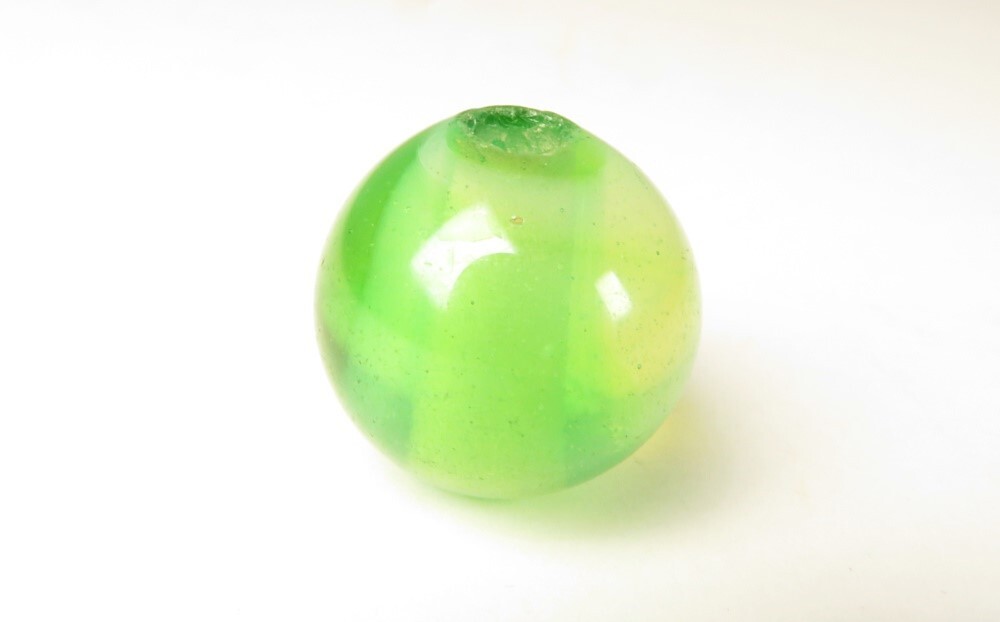 【8934】明治期 堤物 ガラス トンボ玉 緑(初品・買取品)拍卖