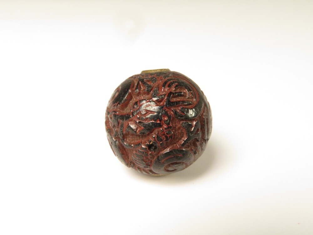 【8973】堤物 (印籠 緒締)明治期 漆 緒締め(初品・買取品)拍卖