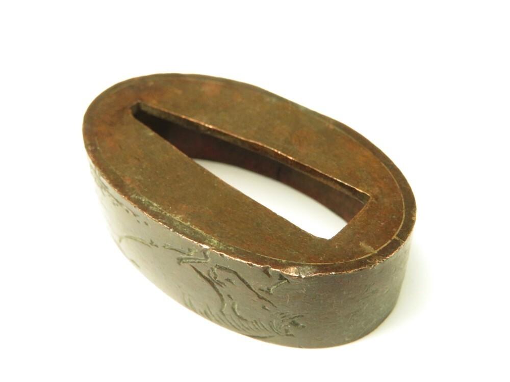 【9012】刀装具 江戸~明治 金具 赤銅 縁(初品・買取品)拍卖