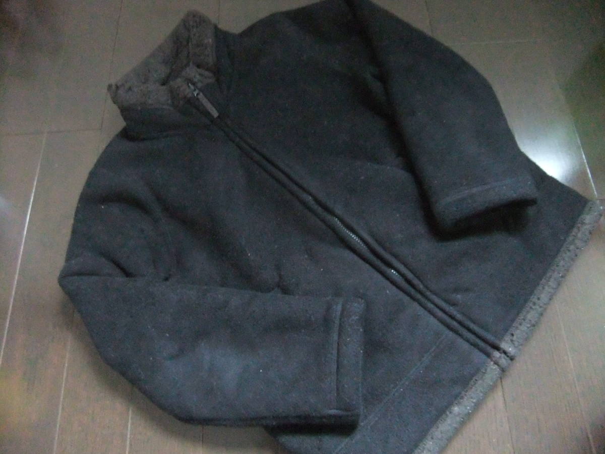 ユニクロ UNIQLO キッズ 防風フリースジャケット 130cm ブラック 上着 羽織物拍卖