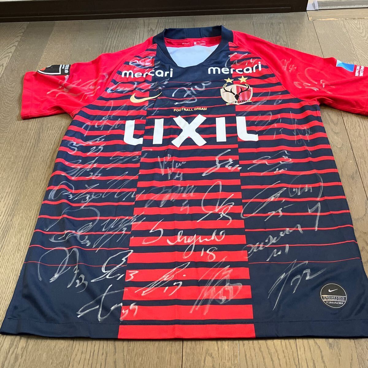 超希少!当選品(証明付き) 鹿島アントラーズ 2019年全選手サイン入りユニフォーム ジーコ・内田篤人他サイン入り 入札制限あり拍卖