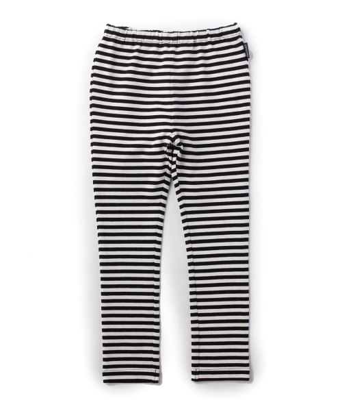 新品 HusHusH コットンストレッチ天竺スキニーパンツ ブラック(ストライプ) 130cm 定価2189円拍卖