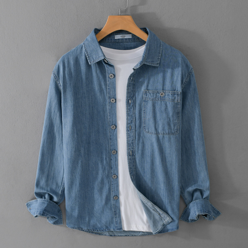 長袖シャツ デニムシャツ ウエスタンシャツ 春秋 シャツジャケット メンズ*新品 トップス【9373】ブルー【M-3XL選択】拍卖