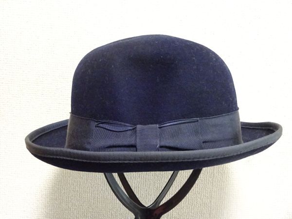 Q Roberto Collection Q DELUXE DERBY メンズ 中折れハット 紺色帽子 サイズ57cm〜59cm キャップ 帽子拍卖