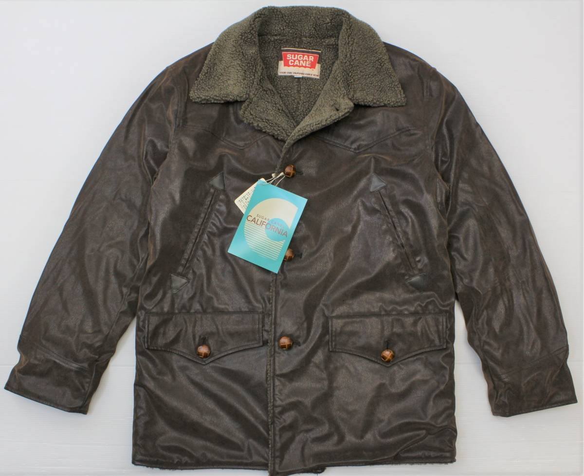 YW04東洋Sボア付 ランチコート フェイクレザーSUGAR CANEカリフォルニア シュガーケーン ハンドウォーマー 袖口内側リブ拍卖