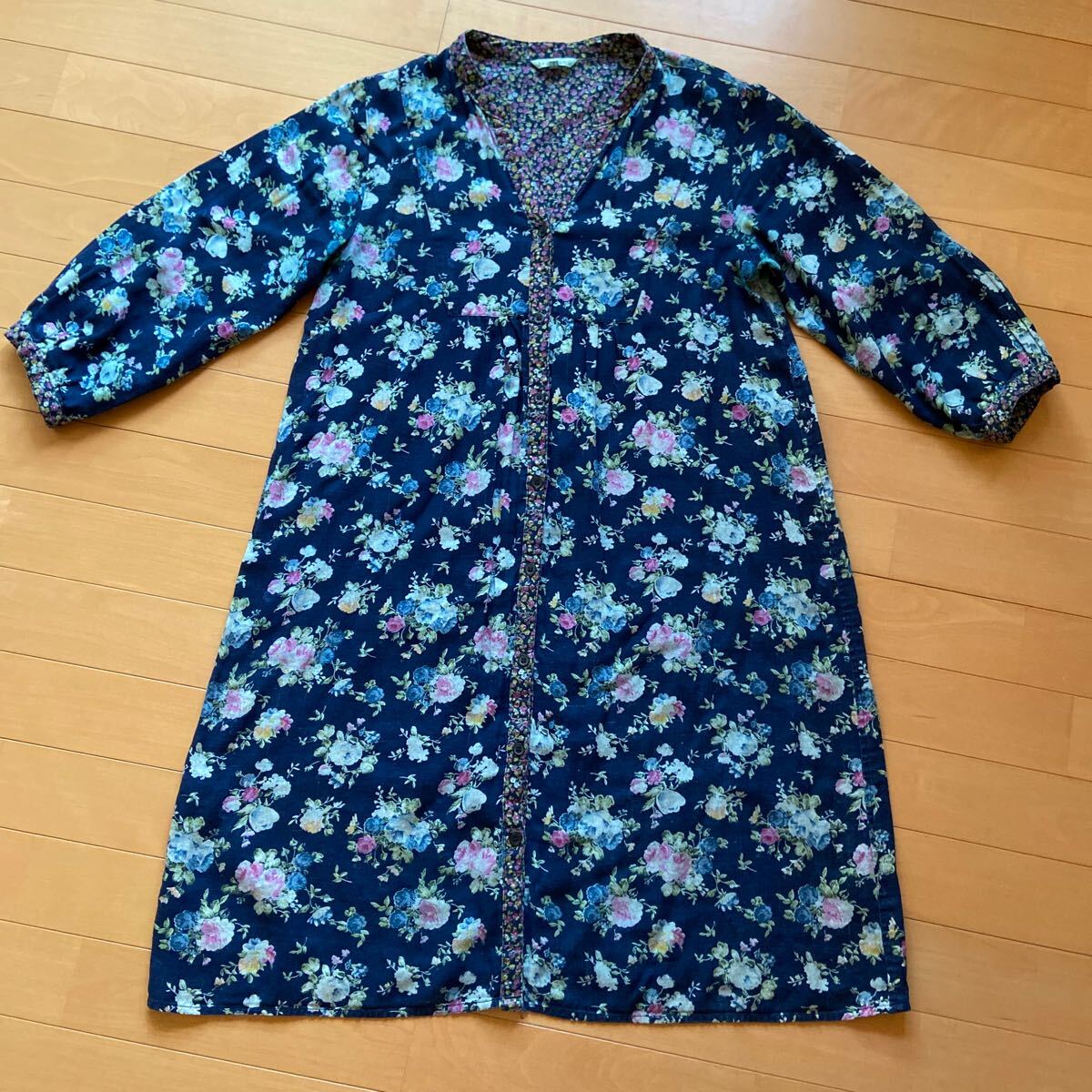 3can4on☆花柄 チュニックワンピース♪レディースM☆美品拍卖