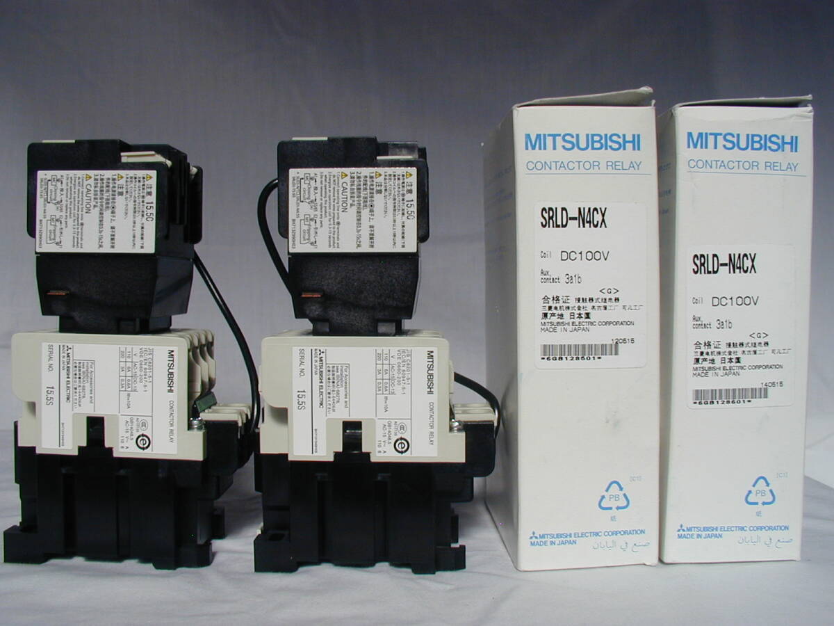 【新品】三菱電機 SRLD-N4CX DC100V 3a1b 機械ラッチ式電磁継電器 未使用 長期保管品 2個セット拍卖