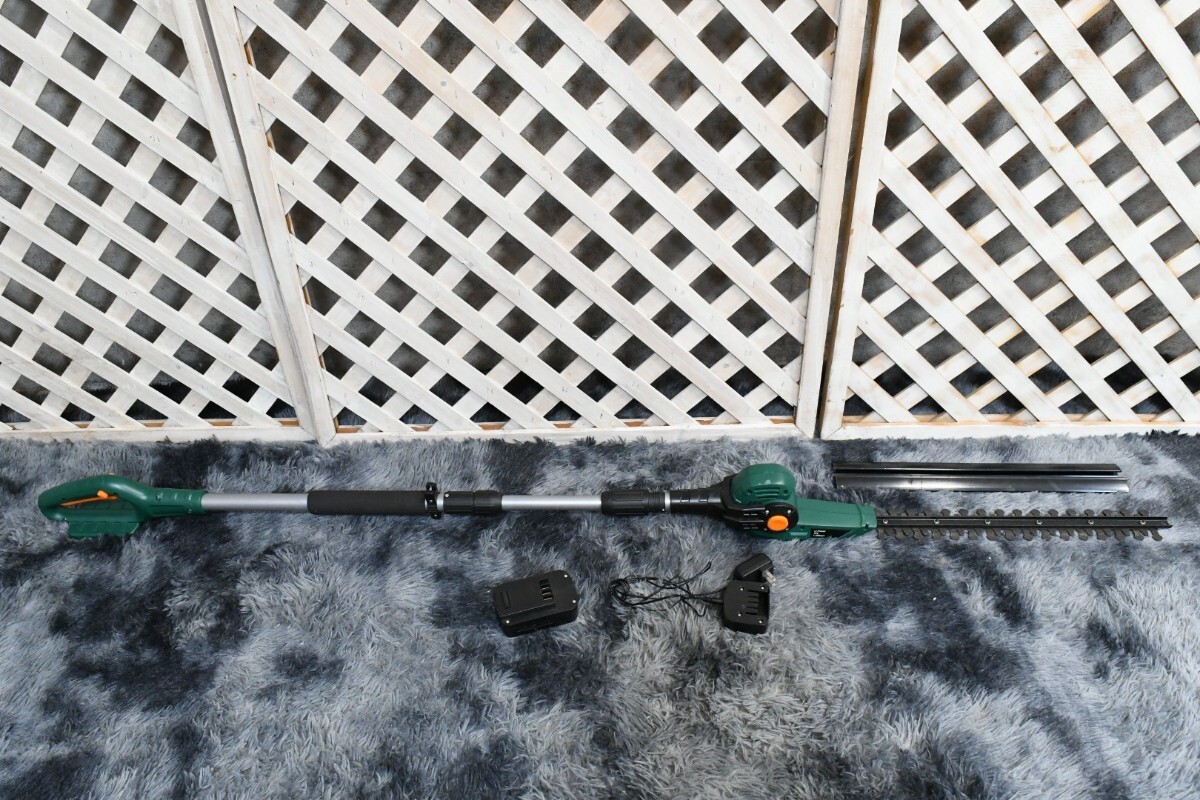 trok311 電動コードレス ヘッジトリマー 高所剪定ばさみ ガーデニング 伸縮 長さ調整 充電器 1400rpm 芝刈り機ツール 草刈り機 園芸拍卖