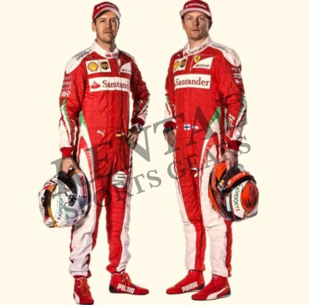 海外 高品質 送料込み Sebastian Vettel and Kimi Santander Ferrari 2016 F1 レーシングスーツ サイズ各種 レプリカ カスタム対応拍卖