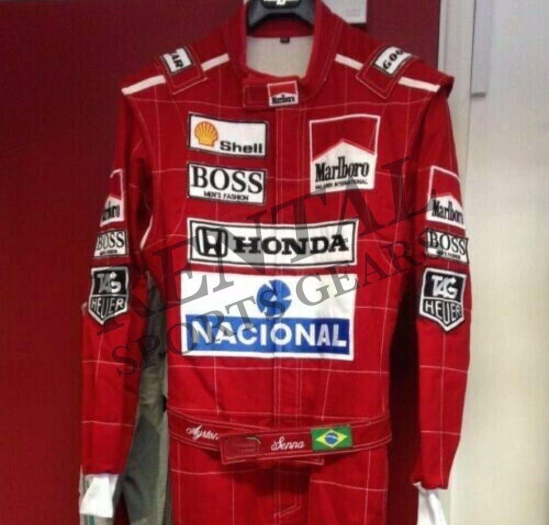 海外 高品質 送料込み アイルトン・セナ F1 Senna Marlboro  刺繍ワッペン レーシングスーツ サイズ各種 レプリカ カスタム対応拍卖